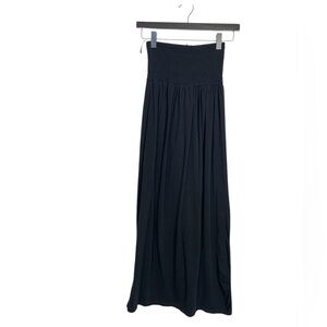 Next Petite Deep Black Strapless Summer Dress with Elasticized Bust